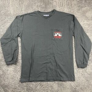Big Dog Men's Medium Long Sleeve Pocket T-Shirt Black Graphic Sweatshirt Cotton